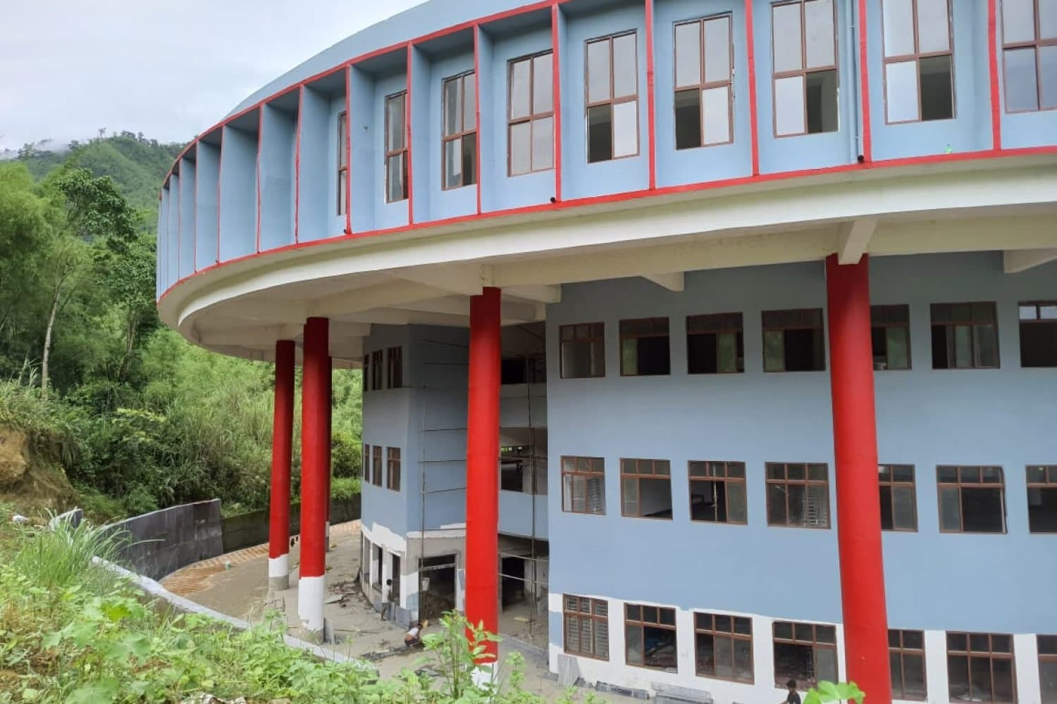 A Kenge Construction building on an Arunachal hillside
